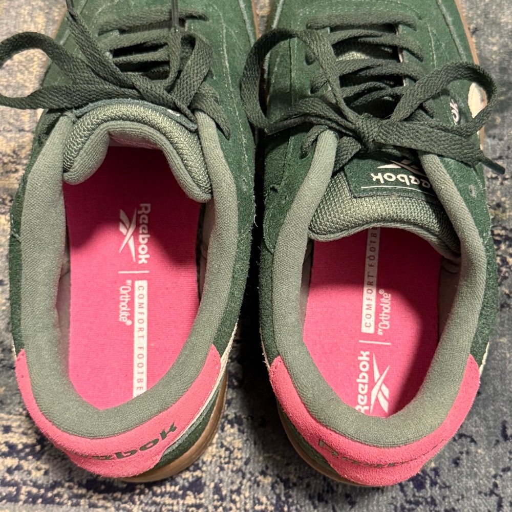 Reebok 8.5 Forte Lounger Women's Sneakers Green Pink White Sneakers NwoB - Picture 9 of 11